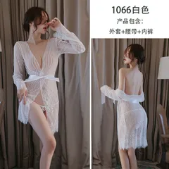 セクシーランジェリー ベビードール ガウン 帯紐付 部屋着 ネグリジェ tバック