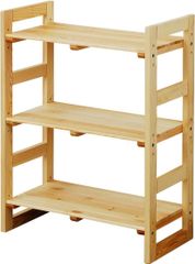 【新着商品】木製 3段 棚板高さ調節可能 幅60×奥行30×高さ80cm 組立品(工具付き) ラック ナチュラル ウッド SPR-8060(NA) 山善