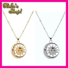 ペンダントネックレス ゴールド シルバー 太陽 月 サン ムーン ユニセックス