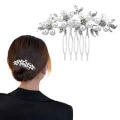 【人気商品】パール かんざし コーム おしゃれ ヘアコーム コーム ヘッドドレス ブライダルパールヘアコーム 髪飾り パール かんざし ヘアアクセサリー 花嫁 振袖 5本櫛 留袖 浴衣 着物 ヘアー 結婚式 成人式 発表会 披露宴 パール髪飾り 二次会 卒業