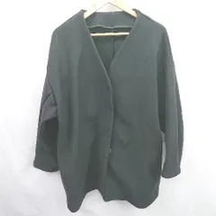 ■ ⊇ SELECT　MOCA　セレクトモカ 154-162cm 長袖 ノーカラーコート サイズM ブラック系 レディース E  【1507160022280】