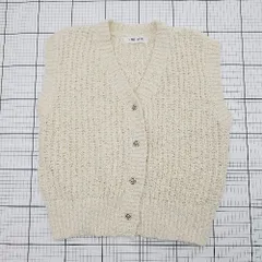 ◇ ⊇ THE YON ザヨン 装飾ボタン - ケーブル編み調ニットベスト サイズF ホワイト系 レディース E  【1507280012918】