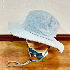 (^w^)b Champion チャンピオン サファリハット 帽子 ストラップ付き 綿100% デニム ワンポイント 無地 シンプル アウトドア カジュアル ライトブルー メンズ レディース ユニセックス サイズ58cm
