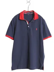 【お得なクーポン配布中!】 ポロ ラルフローレン 鹿の子 半袖 ポロシャツ メンズ S 半袖シャツ コットン カットソー ワンポイント ゆったり ボックス ツートン 薄手 紺