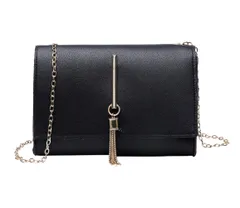 [ドナリー] ミニショルダーバッグ クラッチバック パーティー 小さめ かばん レザー レディース (ブラック) [ブラック]