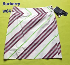 【979】新品タグ付き　 バーバリー　BURBERRY　三陽商会　ひざ丈スカート　綿　バイヤス　ウエスト64　９号　未使用　長期保管品　レディースファッション