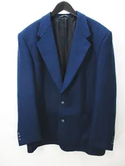 ジャンフランコフェレ GIANFRANCO FERRE ヘリンボーン柄 ウール ジャケット 青系 ブルー テーラード 背抜き ボタン イタリア製のサムネイル