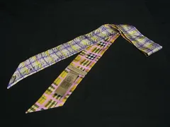 BURBERRY 現行ノバチェックツイリースカーフ花柄チューリップ