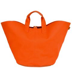 エルメス HERMES パニエドプラージュ GM ハンドバッグ キャンバス オレンジ トートバッグ レディース【中古】