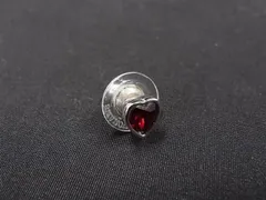 ■美品■ SWAROVSKI スワロフスキー ハート 片耳のみ ピアス アクセサリー レディース レッド系×シルバー系 DF9121