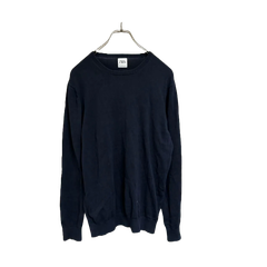 【ZARA】ザラ　長袖ニット トップス【EUR M】ネイビー　紺　薄手　シンプル　古着