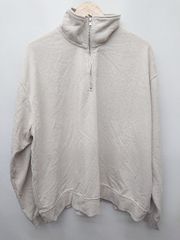 ◇ ⊇ coen コーエン ハーフジップ　コットン 長袖 トレーナー　カットソー サイズL ベージュ メンズ P  【1410230015818】