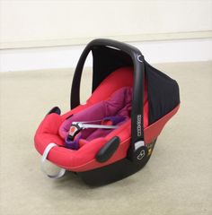 マキシコシ ペブルプラス MAXI-COSI Pebble Plus レッドオーキッド 新生児～1歳頃 シートベルト固定 クリーニング済み A5323419