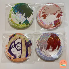 ヒロアカ 缶バッジ シャイニーカラー　復習のお時間だ　僕のヒーローアカデミア　緑谷出久　爆豪勝己　Mt.レディ　轟焦凍　【4点セット】