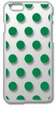 【新品未使用】iPhone6 Plus / 6s Plus アイフォン6sプラス クリア ハードケース ドット柄 水玉 (ダークグリーン) スマホケース カバー cl-iphone6plus-dotsmall-12