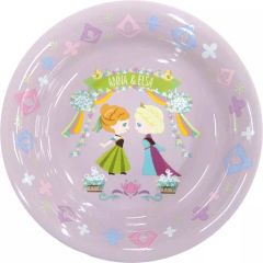 [중고]접시·찻잔 아나운서 & 엘사(디포르메) 수베니아 플레이트 [아나운서와 눈의 여왕 아나운서와 엘사의 냉동 판타지 2018] 도쿄 디즈니랜드 한정 메뉴 주문 특전