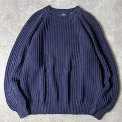 90s GAP 無地 コットン ニット セーター XL / 90年代 オールド ギャップ ネイビー ナス紺 リブ編み