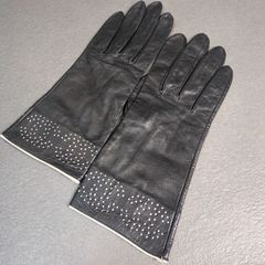 Vintage CHANEL 7 1/2 ココマーク レザーグローブ ヴィンテージ　シャネル　手袋 ブラック　希少