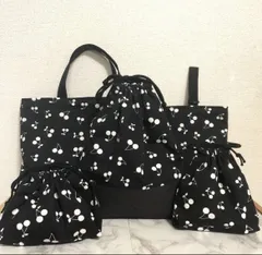 オシャレ女子の為の❤︎入園入学5点セット【さくらんぼ】ブラック