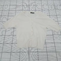 ◇ ⊂ グリーンレーベル ユナイテッドアローズ 無地 薄手 半袖 ニットカーディガン ホワイト系 レディース E  【1509300015268】