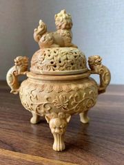 薩摩焼 (紫陶) 金襴手龍巻 香炉 - メルカリ