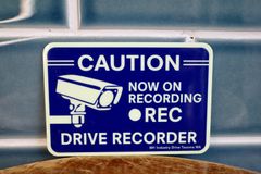 新品　セキュリティサイン　REC  録画中　ドライブレコーダー メタルサイン 看板 店舗 アメリカ USA　CAUTION  車
