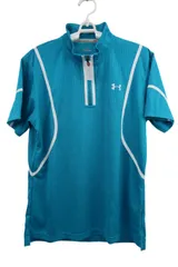 【美品】UNDER ARMOUR(アンダーアーマー) ハーフジップシャツ 水色 メンズ LG ゴルフ用品 2504-0176 中古