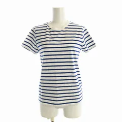 ギャルリーヴィー GALERIE VIE トゥモローランド ファインコットン クルーネックプルオーバー Tシャツ カットソー ボーダー 半袖 S 青 ブルー 23032103301 /EE