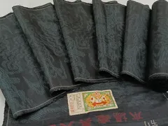 正絹 反物 未使用 V 日本の絹：丹後ちりめん生地使用」 濃鼠色系 地紋 堅牢染 反物