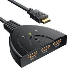 HDMI切替器、Vilcome 分配器 セレクター 3入力1出力 1080p/3D対応金メッキコネクタ搭載 電源不要 手動 Chromecast Fire TV Stick Xbox One ゲーム機 レコーダー パソコン PS4 PRO PS5動作確認