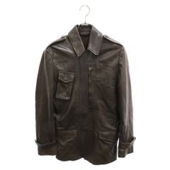 Martin Margiela 14 (マルタンマルジェラ) 10AW REPLICA Aviator Jacket レプリカライン アヴィエイター レザージャケット ブラウン S30AM0150