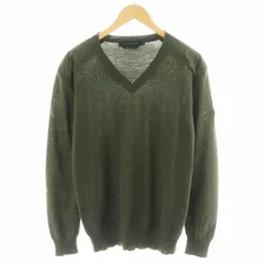 カナダグース CANADA GOOSE Mcleod V Neck Sweater ニット セーター 長袖 ワッペン 切替 ウール XL カーキ 6965M /AN22のサムネイル