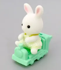 【中古】おもちゃ 赤ちゃん＆手押しぐるま(きしゃ)セット(しろウサギ) 「シルバニアファミリー」 森のお家くじ 景品