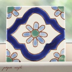 タイル　チュニジアタイル   1D2  手描き  Ｓ  パタパタ民族  チュニジア  雑貨  小物