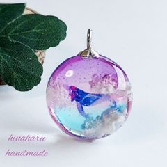ぷっくりサークル＊空ネックレス(茜空＊空飛ぶくじら)