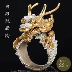 リング 龍銀紋環 白銀龍の指輪  龍 竜 幸運 風水 指輪 ゴージャス お洒落アイテム メンズ 男性