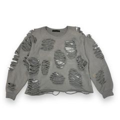 トップス JUN NAKAYAMA Distressed Crew Neck 23aw JUN NAKAYAMA Distressed Crew Neck 23aw