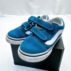 VANS ベビーシューズ オールドスクール ベルクロタイプ ブルー 13cm キッズシューズ カジュアル