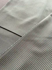 袷　小紋　縞　グリーン　洗える着物