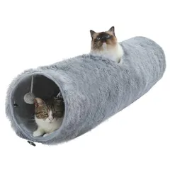 サイズ cm表記Mサイズ【L イエロー】 猫トンネル キャットトンネル おもちゃ 玩具 ポンポン 洗える