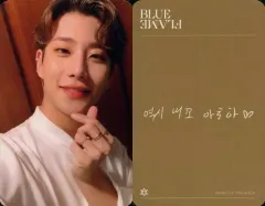 【中古】コレクションカード(男性) ASTRO/MJ/裏面背景茶・印刷メッセージ白/CD「BLUE FLAME」(THE BOOK ver.)特典セルフィー・フォトカード