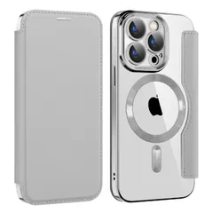 新品 【REHOOF】iPhone 15 pro max ケース 手帳型 magsafe対応 6.7インチ 背面 透明 クリア 財布型 アイフォン 15 プロマックス ケース マグセーフ 手帳 ワイヤレス充電対応 カード入れ PU革 レザー スマホケース 軽量