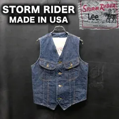 70's/80's USA製 Lee ストームライダー デニムベスト 裏ボア ボタン裏19刻印 濃紺 インディゴ 101LJ リー STORM RIDER ジャケット ビンテージ