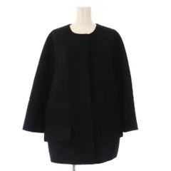 マルニ MARNI ノーカラージャケット アウター 無地 ワンカラー ウール カシミヤ混 アンゴラ混 42 黒 ブラック /BBのサムネイル