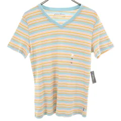 未使用 Eddie Bauer エディーバウアー 半袖 Tシャツ PM ブルー Vネック メンズ 古着