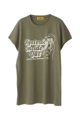 HYSTERIC GLAMOUR ヒステリックグラマー 01251CT10 INSIDE OUT Tシャツ KHAKI 正規通販 レディース