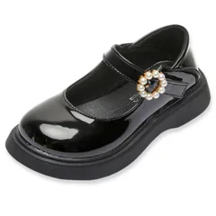 Size:18.0 cm_Color:ブラック [Perriberry] フォーマルシューズ 女の子 靴 ドレスシューズ キッズ ドレス ピアノ フォーマル 発表会 子供 エナメル (ブラック, measurement_18_point_0_centimete