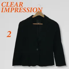 CLEAR IMPRESSION クリアインプレッション テーラード ジャケット ジャケット アウター 長袖 ボタン フォーマル シンプル おしゃれ レディース ブラック 2