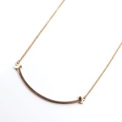 TIFFANY&Co. ティファニー K18PG ピンクゴールド Tスマイル スモール ネックレス 60011678 2.8g 41/46cm レディース 中古 美品