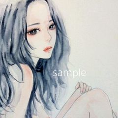 肉筆原画 水墨画 墨彩画 絵画 美人画 手描きイラスト - メルカリ